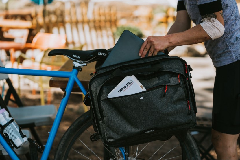 two wheel gear laptop messenger bag - the two wheel messenger pannier stores books, laptop, chargers, and...