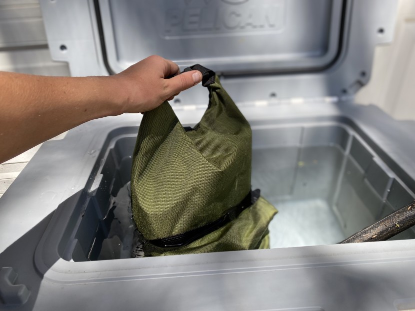 initiating our soak test to evaluate waterproofness.