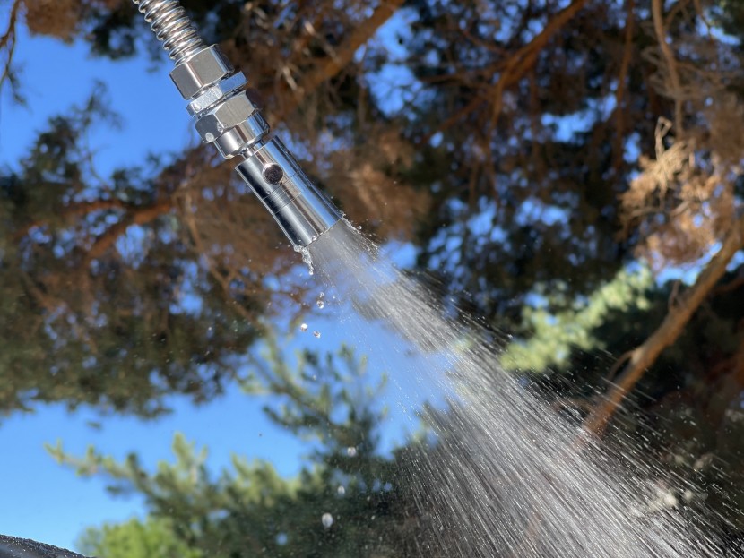 it's maybe not the most luxurious spray compared to your home...