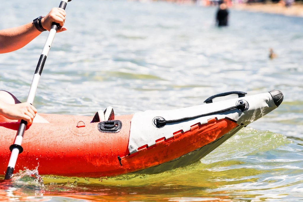 intex excursion pro k2 inflatable kayak review - good handles mean carrying the excursion fully inflated is decently...