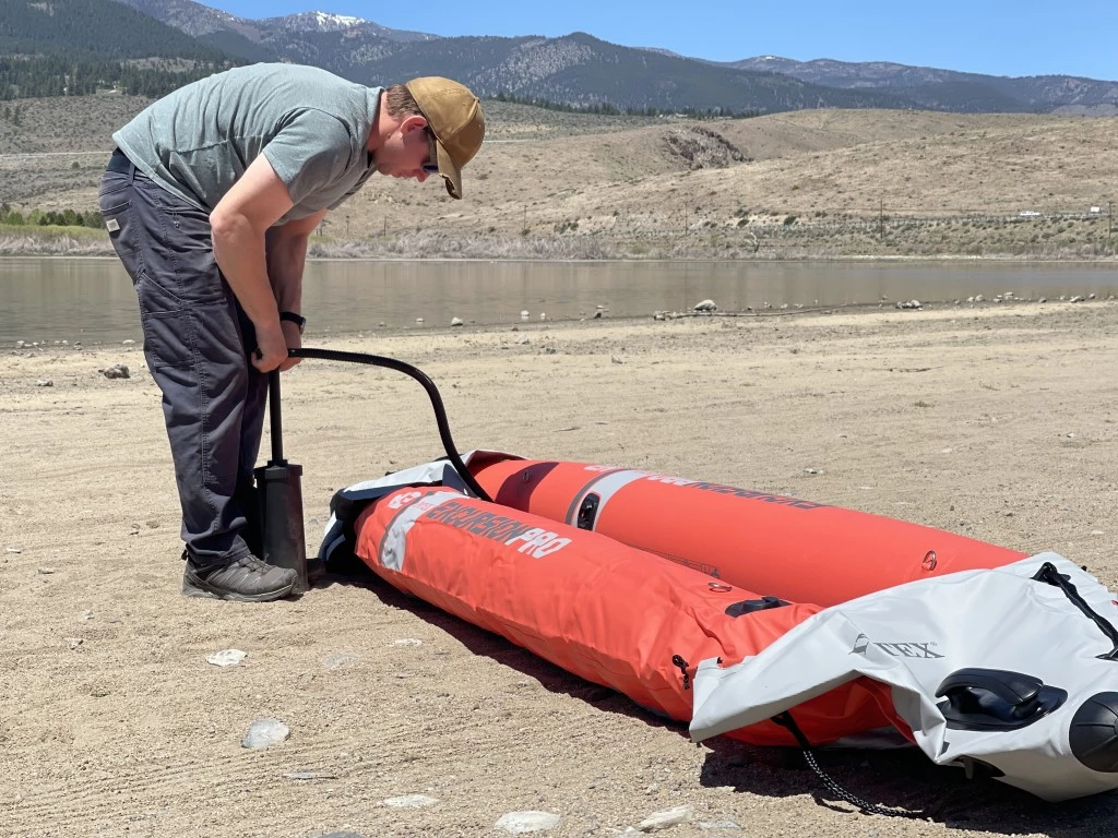 intex excursion pro k2 inflatable kayak review - the included pump is small but dual-action and comes standard with...