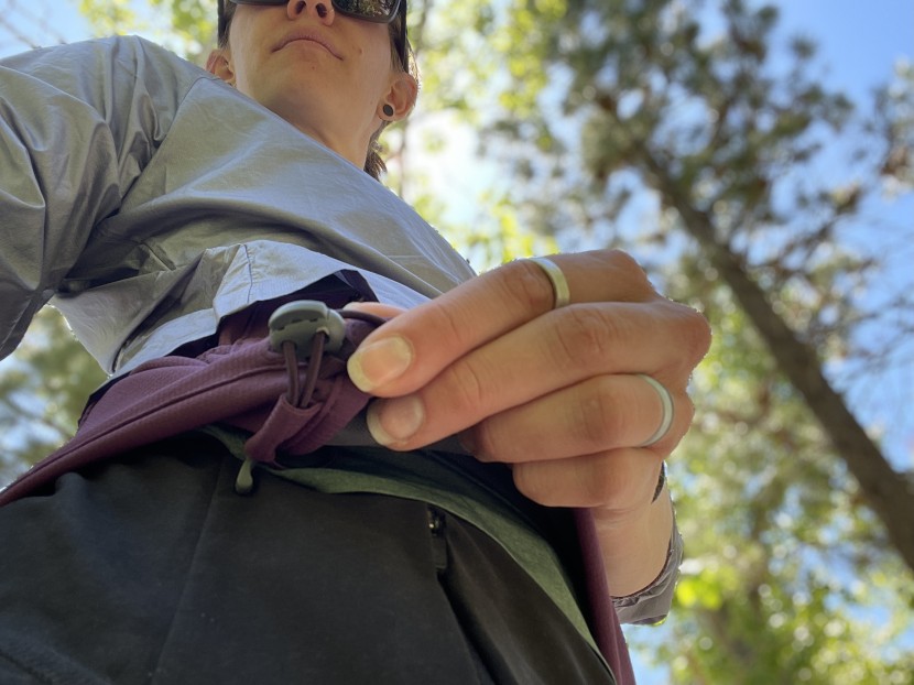 outdoor research helium wind hoody for women - the hem has a toggle, but is also rather fitted, so we never really...