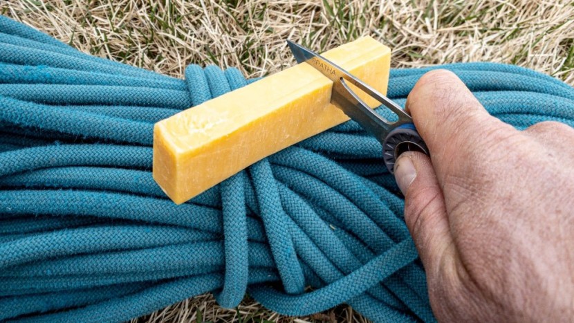 petzl spatha - this is the more frequent application of a climbing knife; prepping...