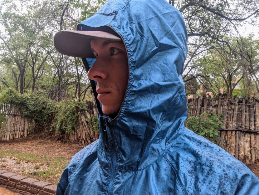 a bonded brim and low-profile elastic on the hood will help keep...