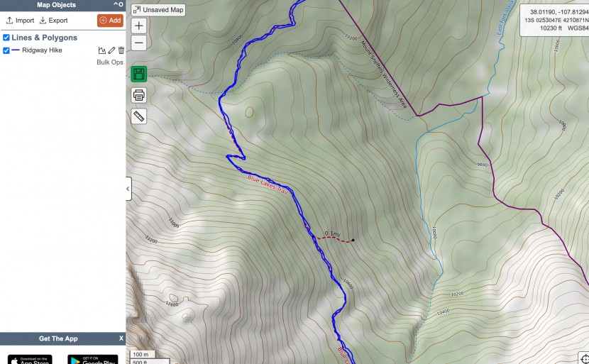 here you can see the track following the trail pretty accurately...