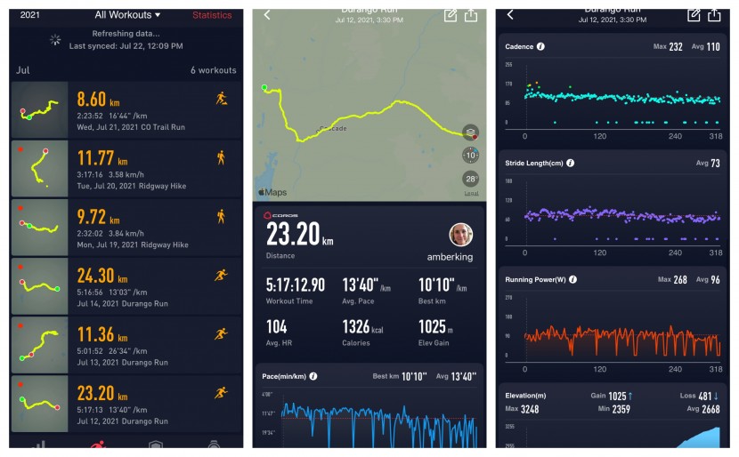 coros apex pro - here is a look at the summary data on the coros app, which requires...