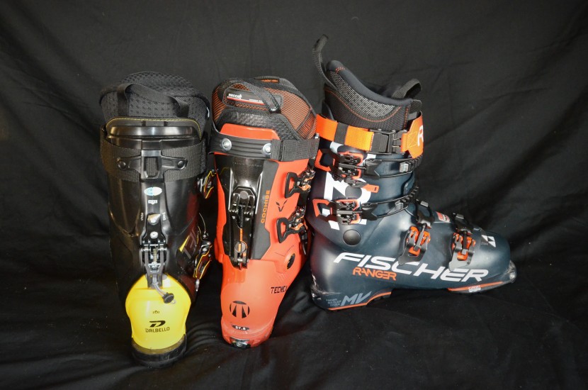 ski boots - many brands make hybrid alpine boots that are compatible with tech...