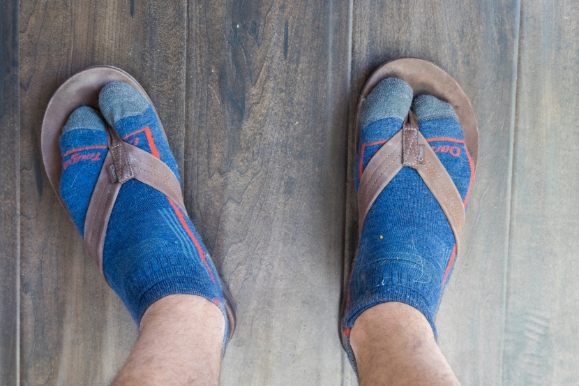 chaco classic leather flip - these flips are so versatile you can even wear them with socks. but...