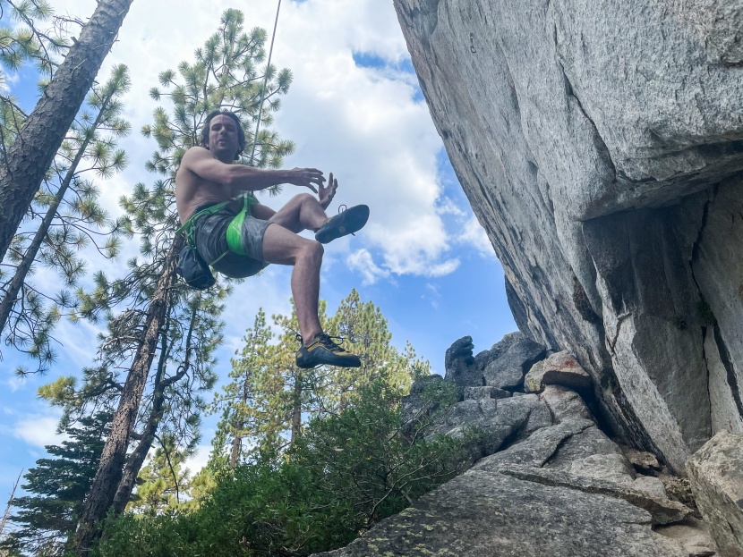 edelrid ace - the wide waistband does an excellent job supporting a climber's...