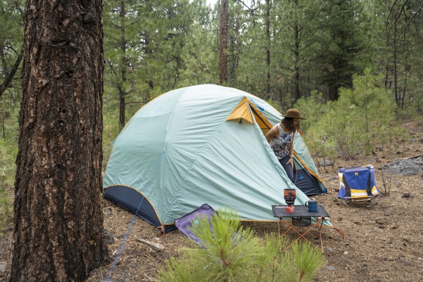 camping tent - getting ready to start a new day after a cozy night in the wireless 6.