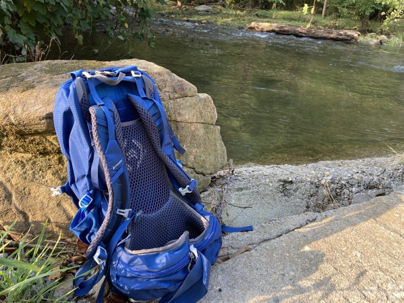 this pack's open-mesh back panel is supportive and well-ventilated.