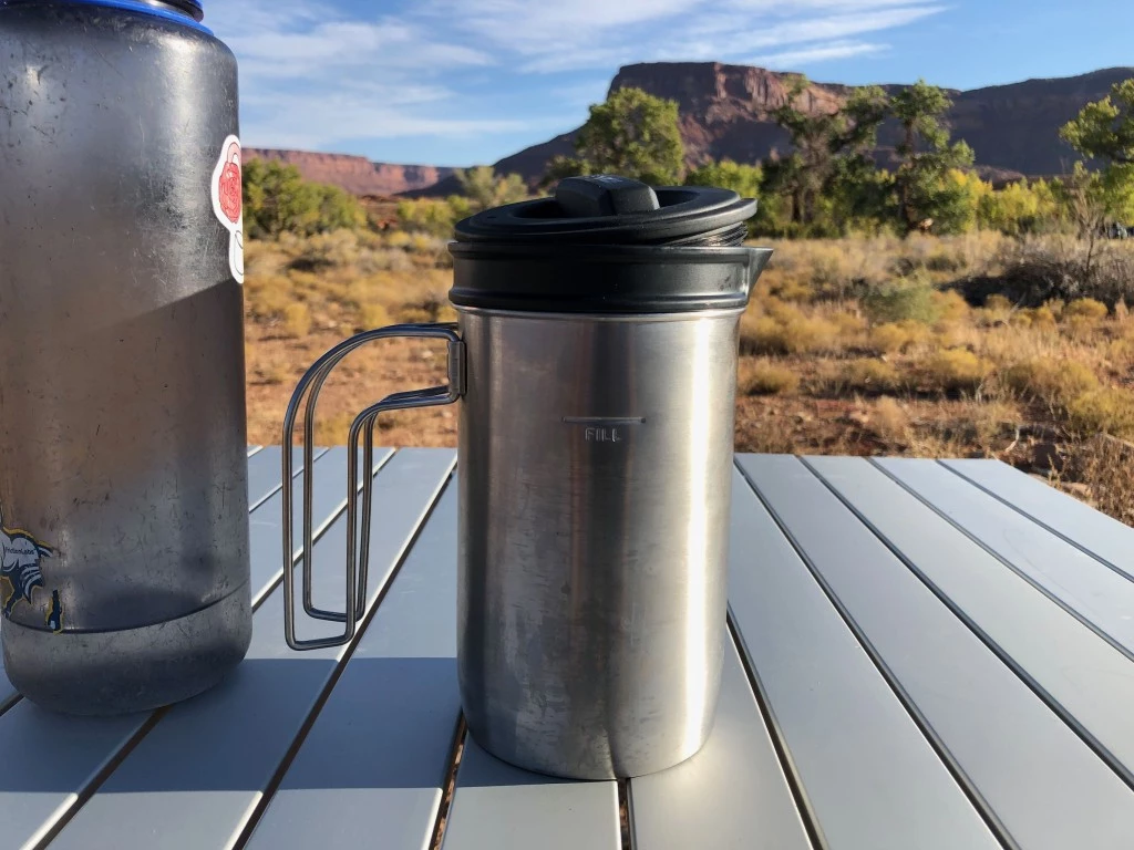 stanley adventure all-in-one camping coffee review - after you fold in the handles of this press, it takes up less space...