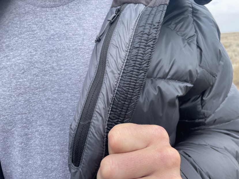 a single, large internal chest pocket is the only internal pocket.