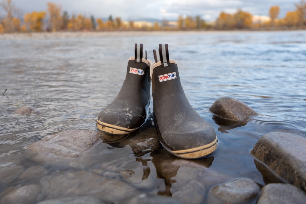 HISEA Men Fishing Deck Boots Mid-Calf Waterproof Non-Slip Mud Garden Rain  Boots