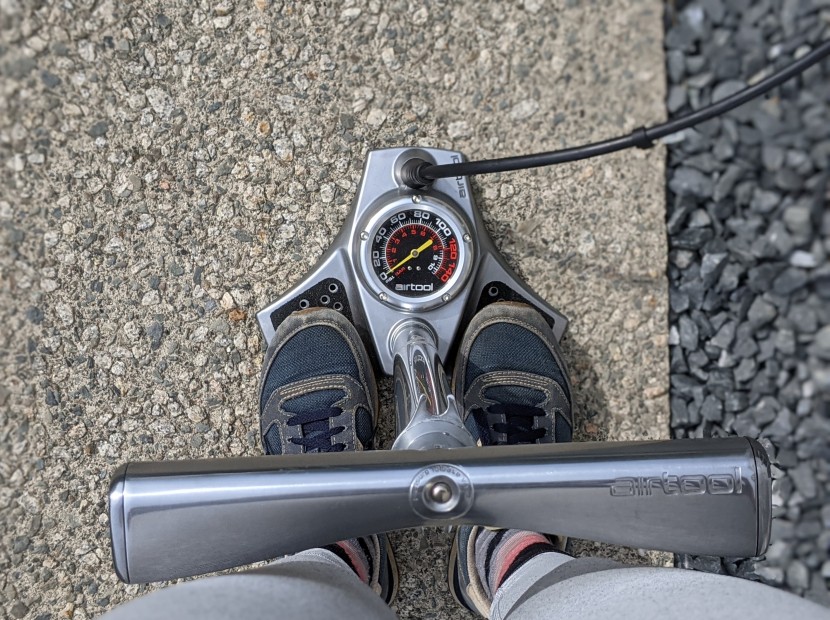 the air tool's gauge is a good one, not the easiest to read, but not...