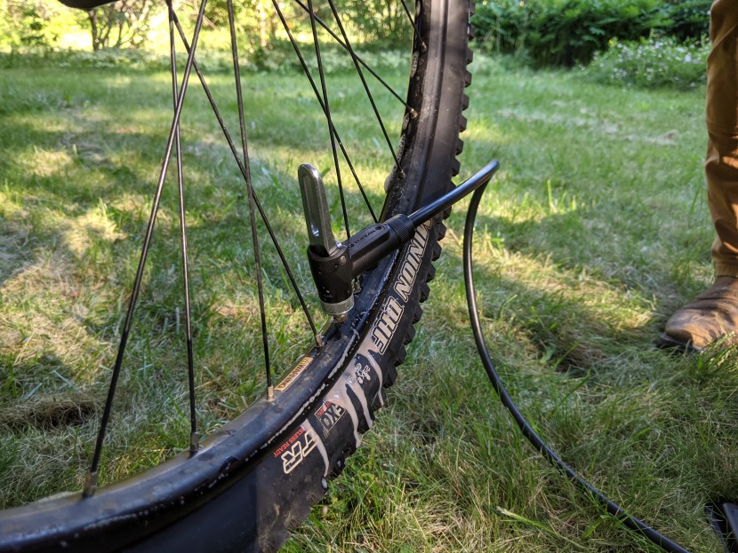 topeak joeblow booster - it&#039;s common to lose some sealant in the tube seating process.