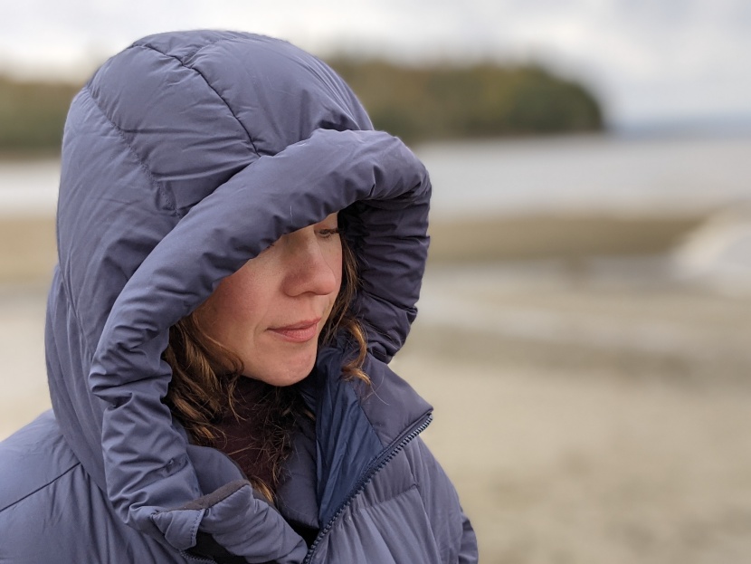 outdoor research coze down parka - the insulated hood has a down baffle ruff, that tube of down where a...