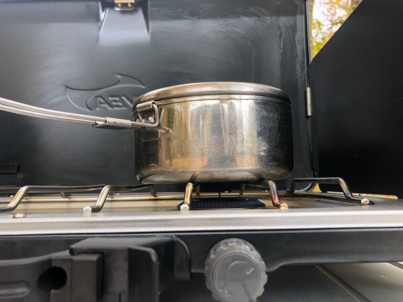 kovea slim twin - with tight knobs and an excellent windscreen, it was easy to dial in...