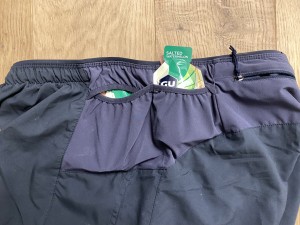 The four hip pockets on the Patagonia Strider Pro are very effective...