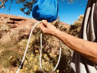 Setting up the Katadyn BeFree Gravity filter in the backcountry on a...