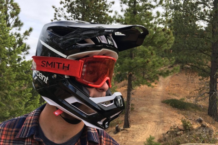 100% aircraft 2 - large brow ports and open chinbar vents allow this helmet to breathe...