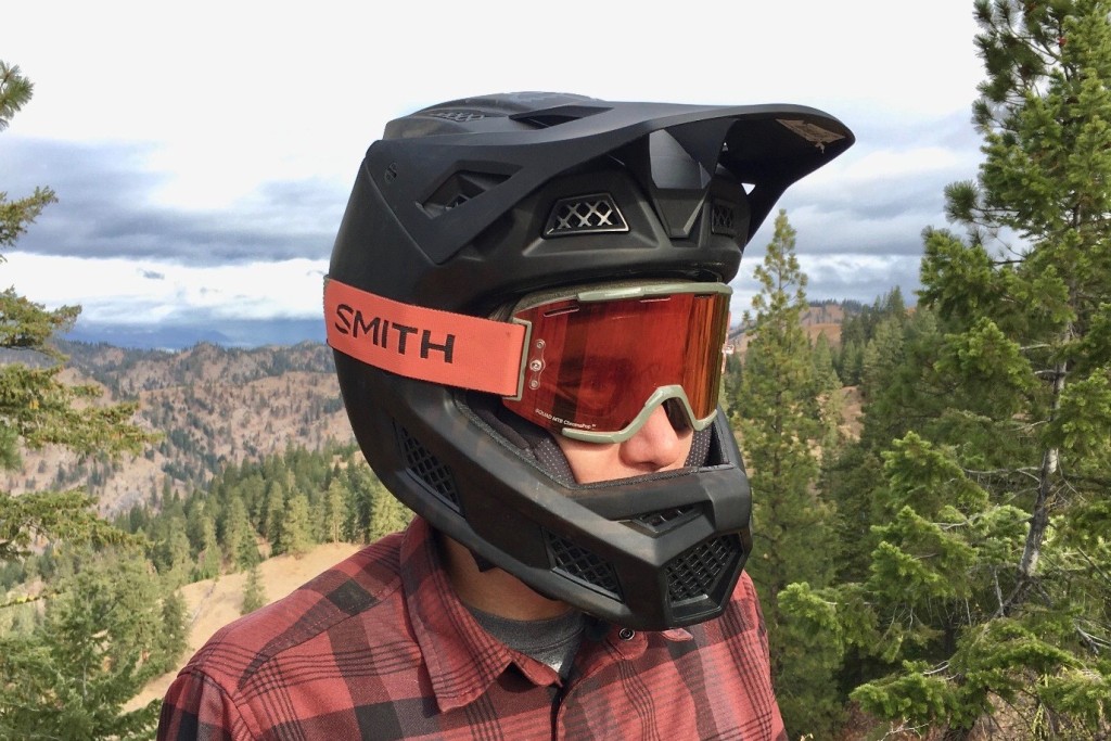 downhill helmet - the rampage pro carbon mips has a fixed visor that is a perfect...