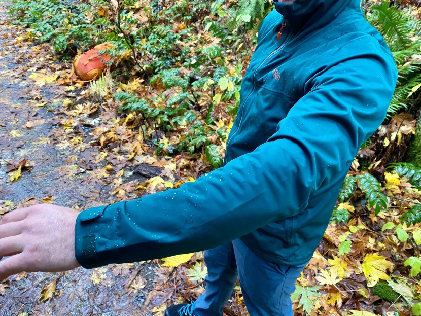 rab kinetic 2.0 - you can see this model still beading up water after a week of use...