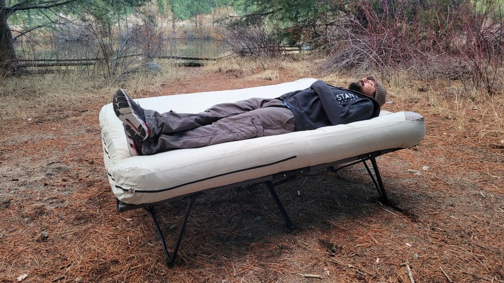 camping cot - the coleman airbed is a supremely comfy solution for camping.