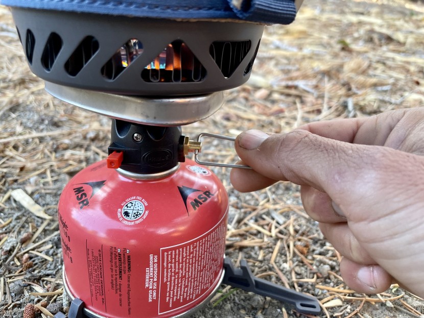 primus lite+ - the wire control valve was easy to grab and made it easy to turn the...