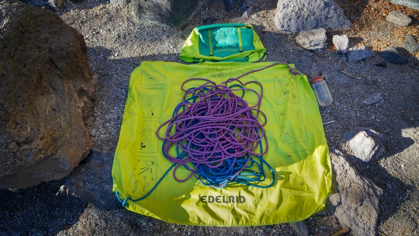 rope bag - the tie-in loops on the corners the edelrid drone tarp double as...