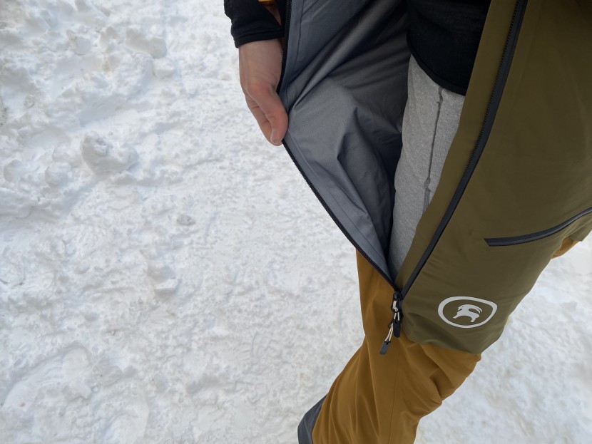 backcountry cardiac gore-tex pro bib - a thin hard shell fabric is all you get to keep you warm in these...