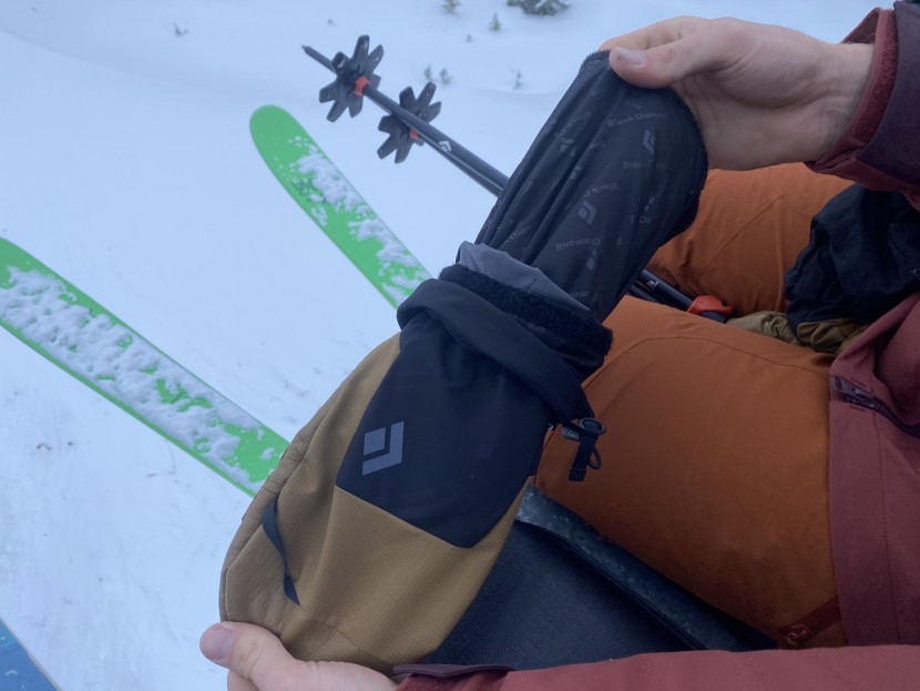 black diamond mercury mitt - the outer shell is made from a combination of leather and a...