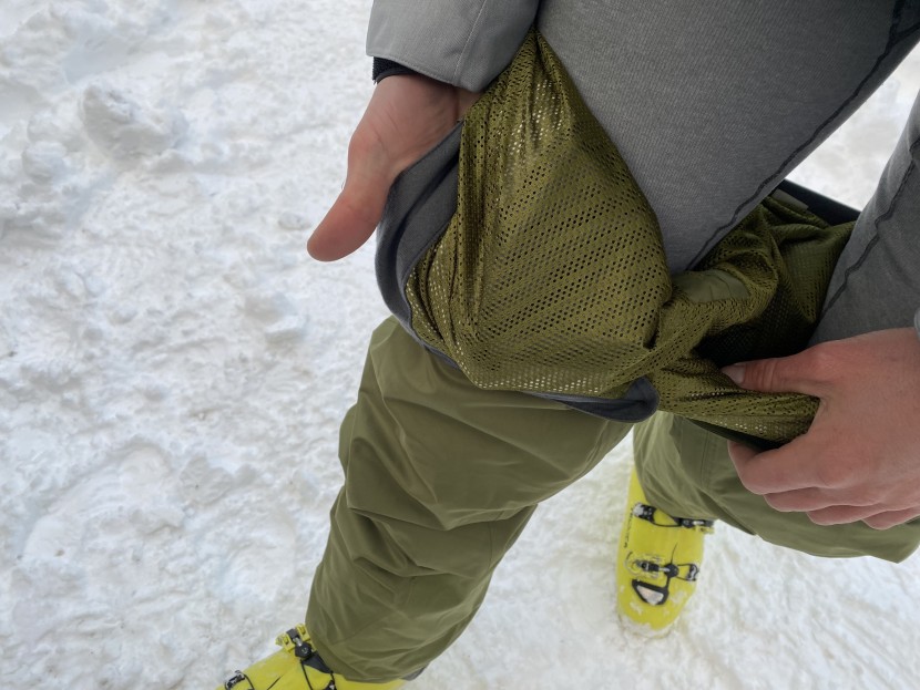 ski pants men - many 2-layer pants feature a hanging mesh liner that separates the...