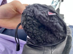 The fluffy pile of the Primaloft Gold liner of the Mercury Mitt not...