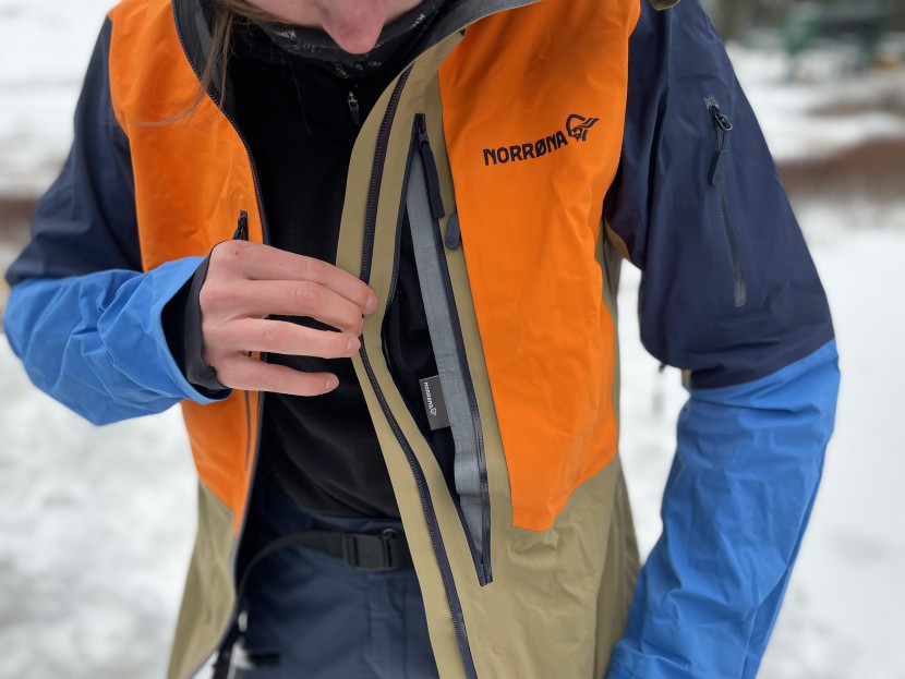 norrona lofoten gore-tex pro for women - a unique front pocket meant for easy access to rescue equipment, or...