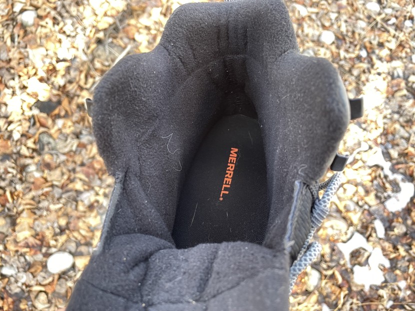merrell thermo chill mid - synthetic insulation and a thin fleece lining provide a surprising...