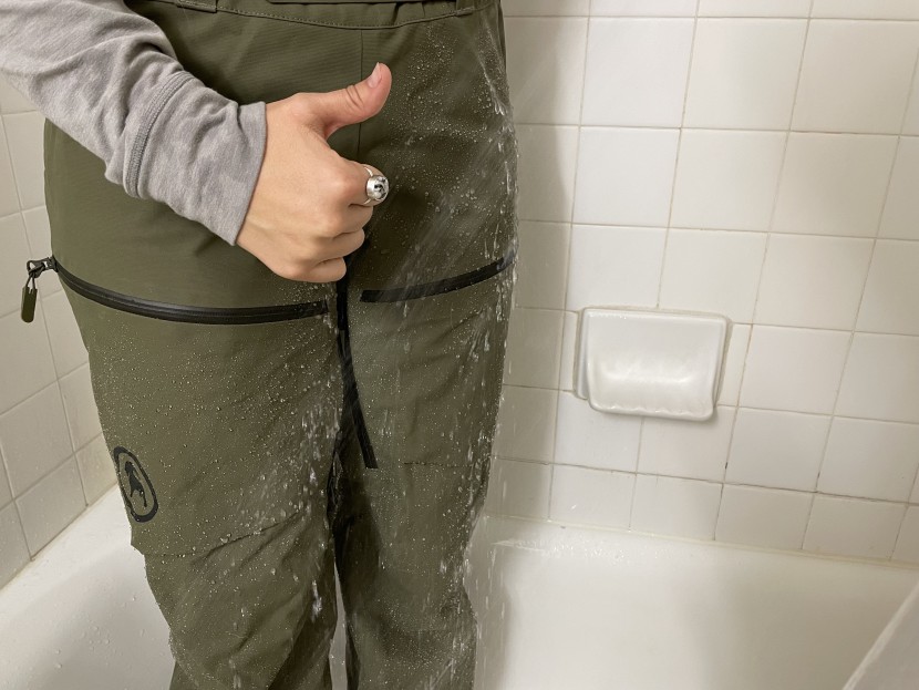 backcountry cottonwoods gore-tex bib for women - this model did a great job of repelling water during the 2-minute...