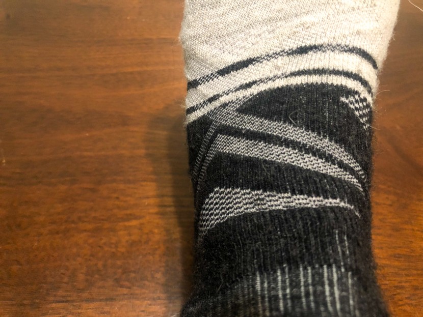 smartwool ski full cushion - the ventilation zone is seen on the top of the foot which helps...