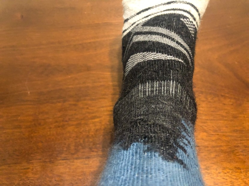 smartwool ski full cushion - the ankle compression band.