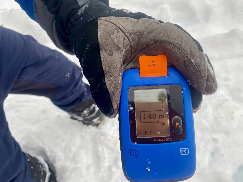 ortovox diract voice - if this beacon senses interference, it will suggest a smaller search...