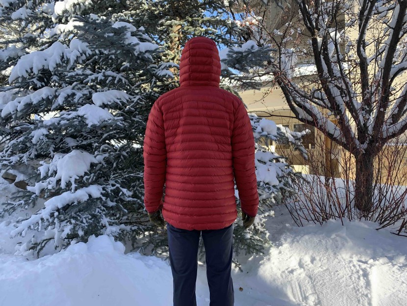 rab cirrus alpine insulated - the jacket extends down over the bum, which keeps your torso nice...