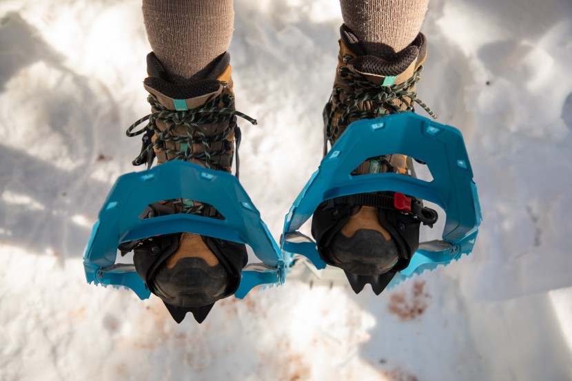 msr revo explore for women - the revo toe crampons are great at ascending steep hills.