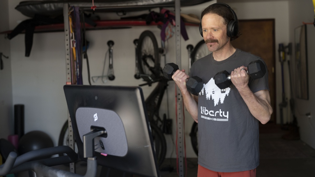 exercise bike - the swiveling screen is a great feature of the peloton bike+ that...