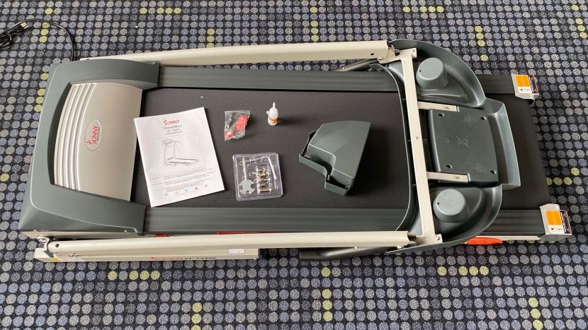 sunny health and fitness sf-t4400 folding treadmill - the sf t4400 comes mostly assembled and finishing the process is...