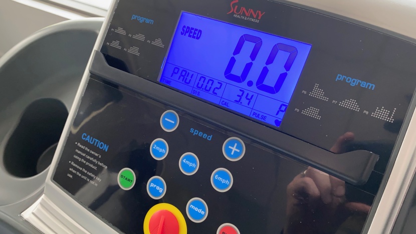 sunny health and fitness sf-t4400 folding treadmill - the console is relatively basic but the display is easy to read and...