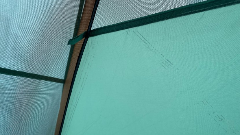while this was probably just on the tent we received, the mesh and...