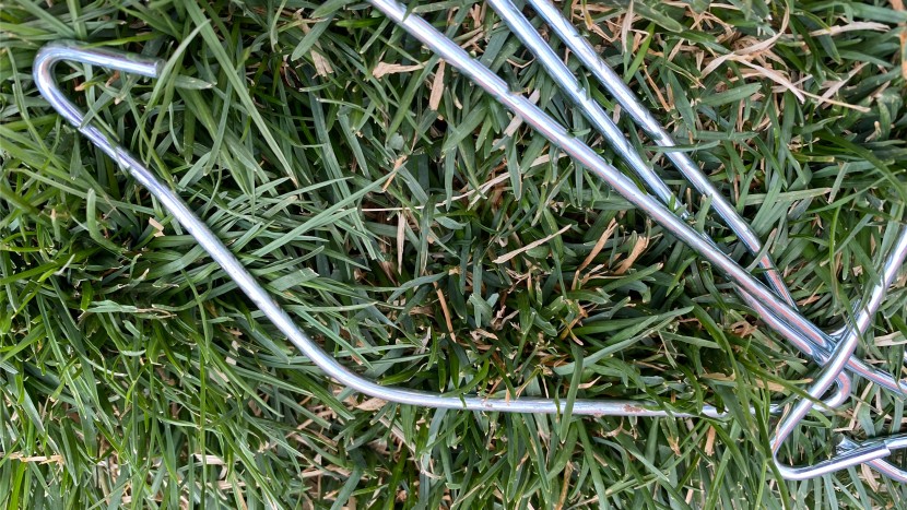 the included stakes should be replaced immediately. two of them bent...