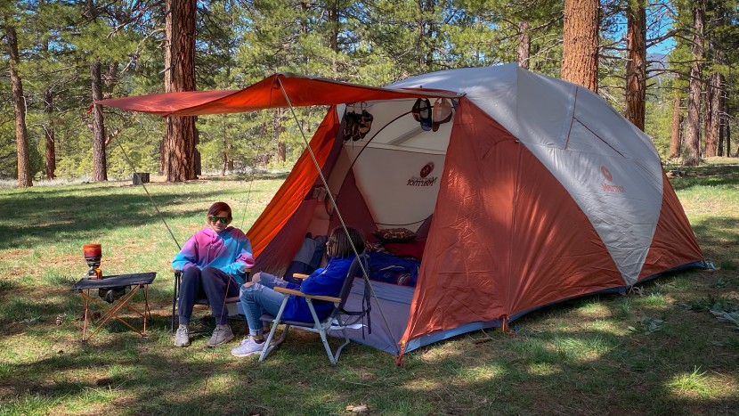 marmot torreya 6 - the included awning poles are a great addition for shade or drizzly...