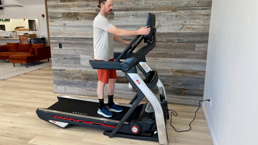 bowflex treadmill 22 - the large touchscreen console is the primary interface with the...