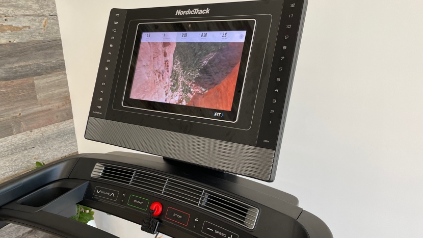 nordictrack commercial 1750 - the 14-inch hd touchscreen has quick jump buttons for speed and...